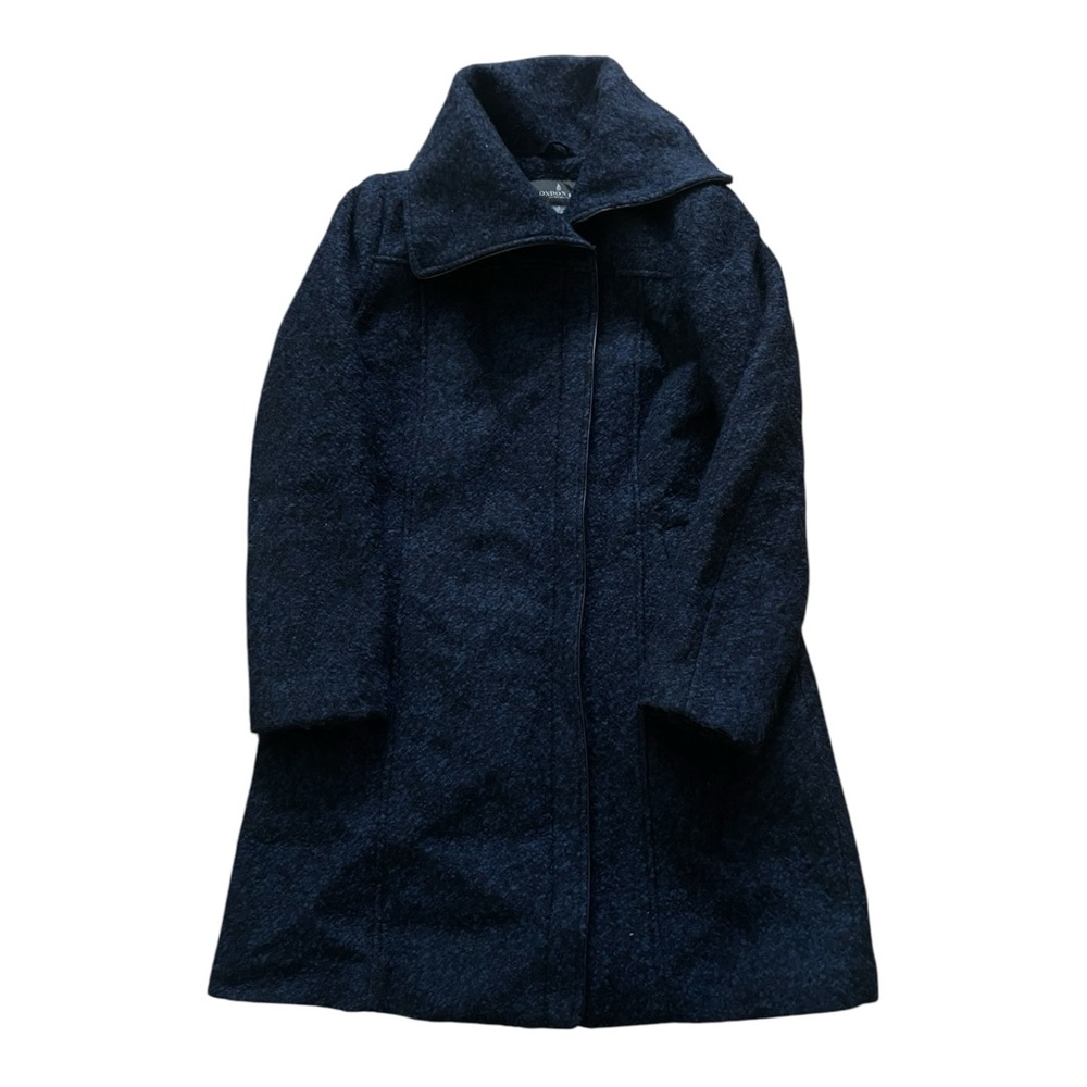 London Fog women’s winter wool like pea coat full zip Size 8 Blue and Black dots - Picture 7 of 12